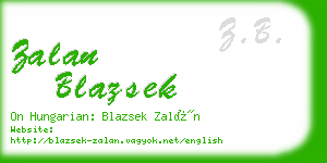 zalan blazsek business card